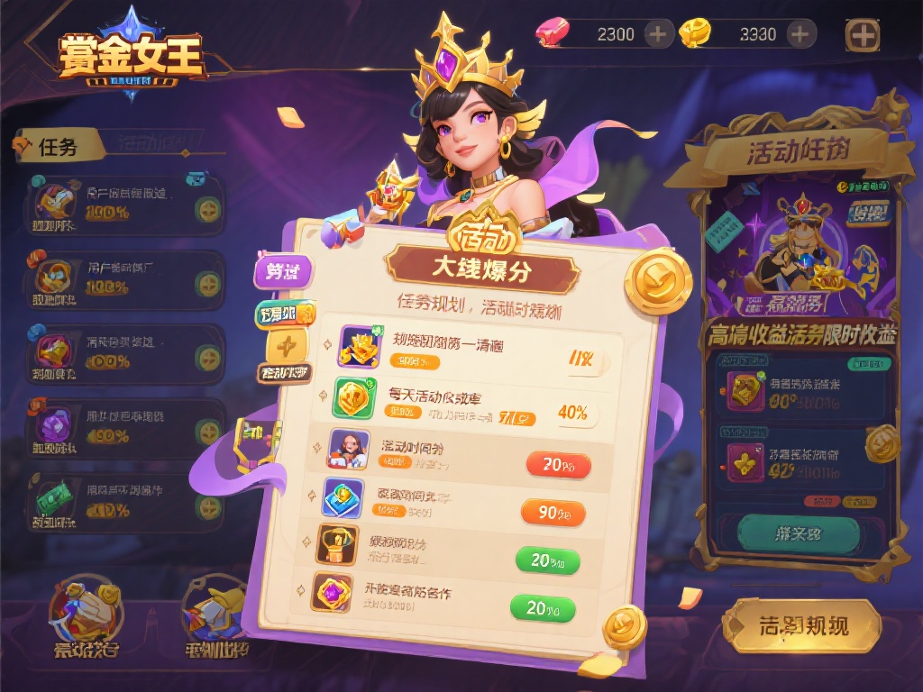 任务与活动规划是重头戏
赏金女王中设有丰富的主线